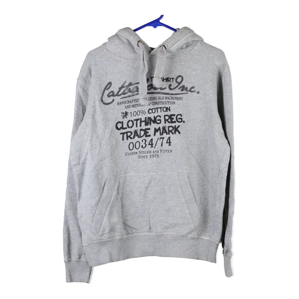 Unbranded Spellout Hoodie - Large Grey Cotton Refurbished - Thrifted (note: this is a term often used to describe second- refurbished available on Cerqular