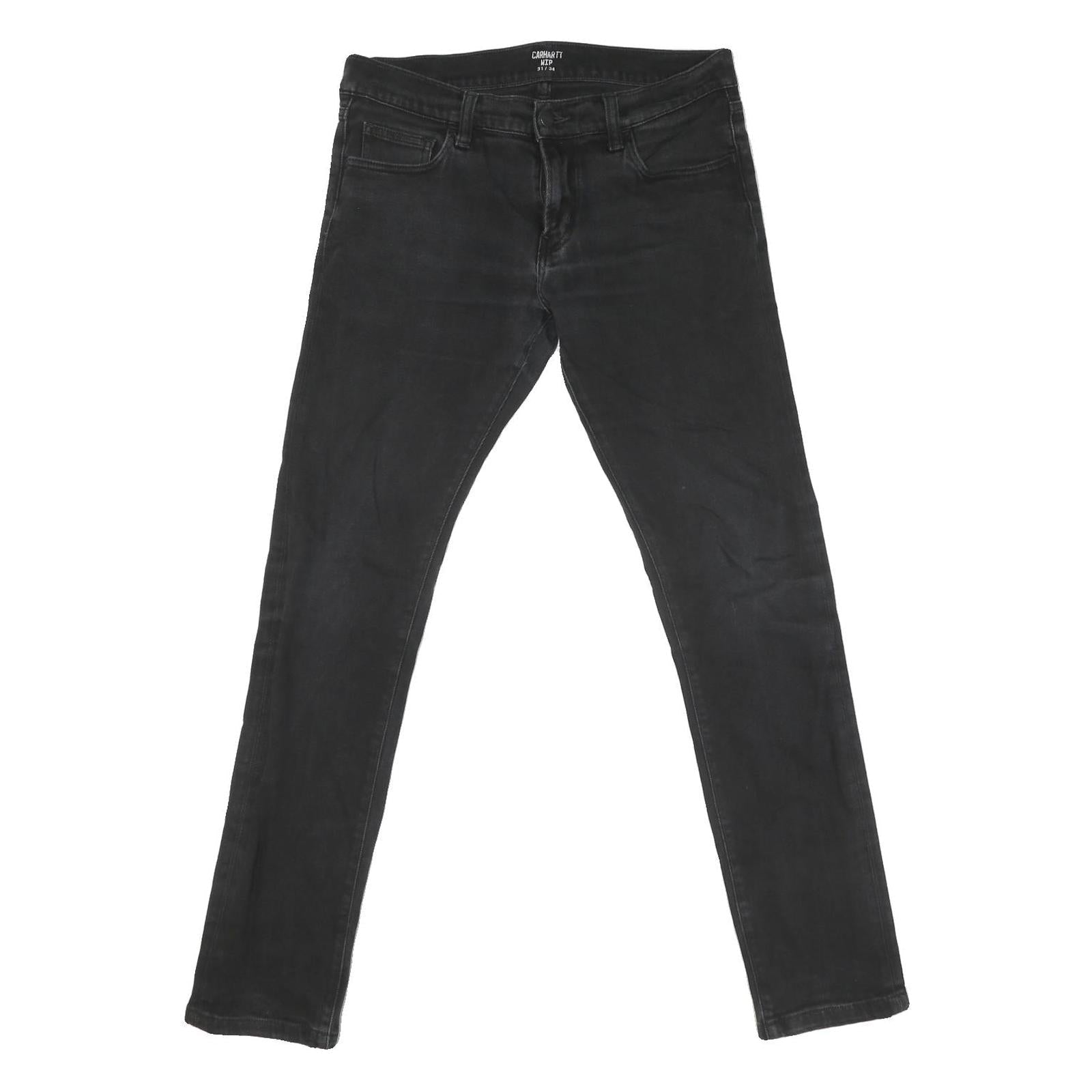 CARHARTT Mens Black Regular Skinny Denim Light W31 L31 Cotton Blend Zip Jeans Refurbished - N/A refurbished available on Cerqular