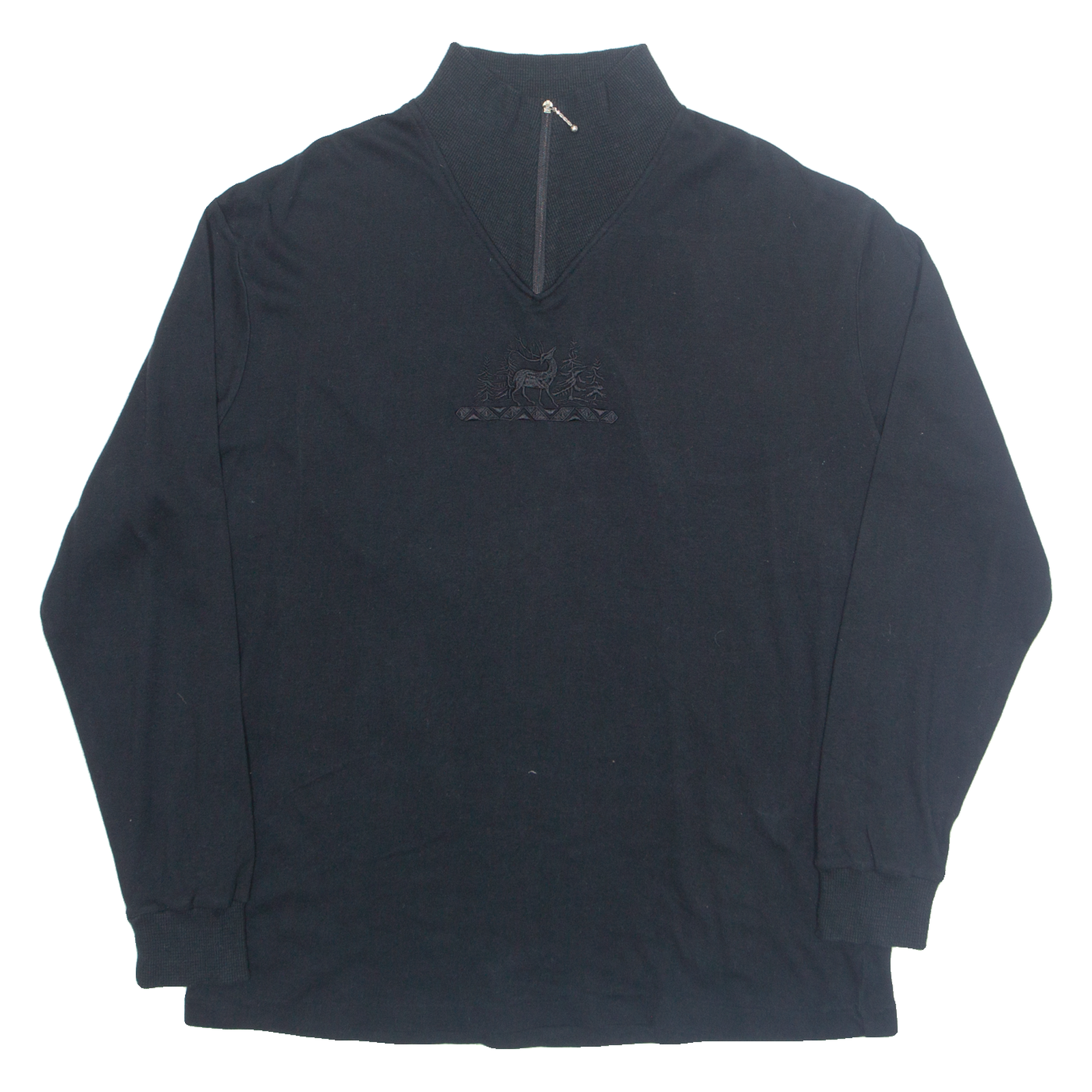 Reindeer Womens Sweatshirt Black 1/4 Zip XL Refurbished - N/A refurbished available on Cerqular
