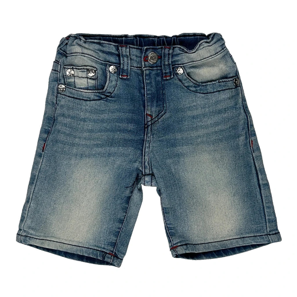 Age 5 True Religion Denim Shorts - Small Blue Denim Refurbished - Thrifted (note: this is a term often used to describe second- refurbished available on Cerqular