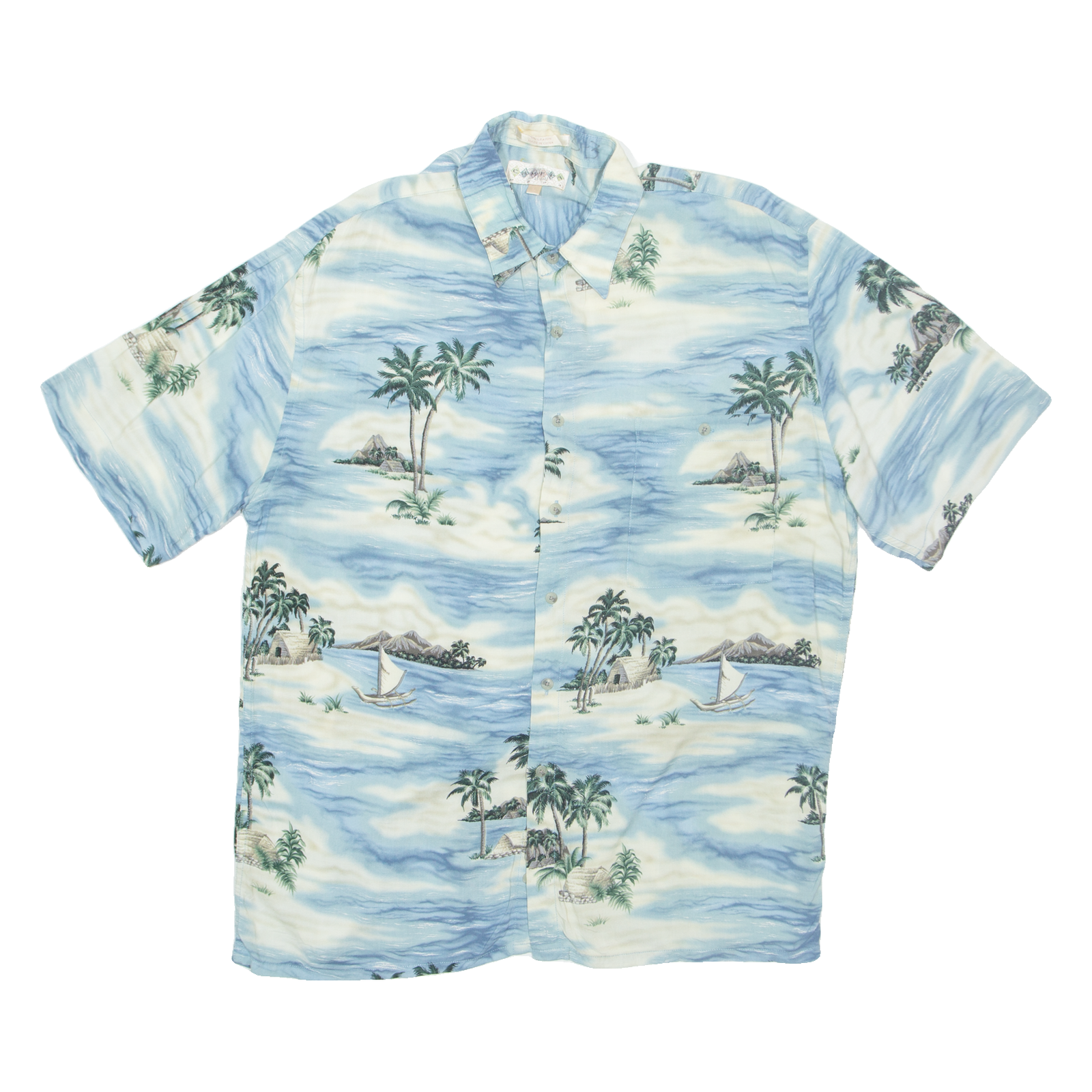CAMPIA MODA Mens Hawaiian Shirt Blue Crazy Pattern L Refurbished - N/A refurbished available on Cerqular
