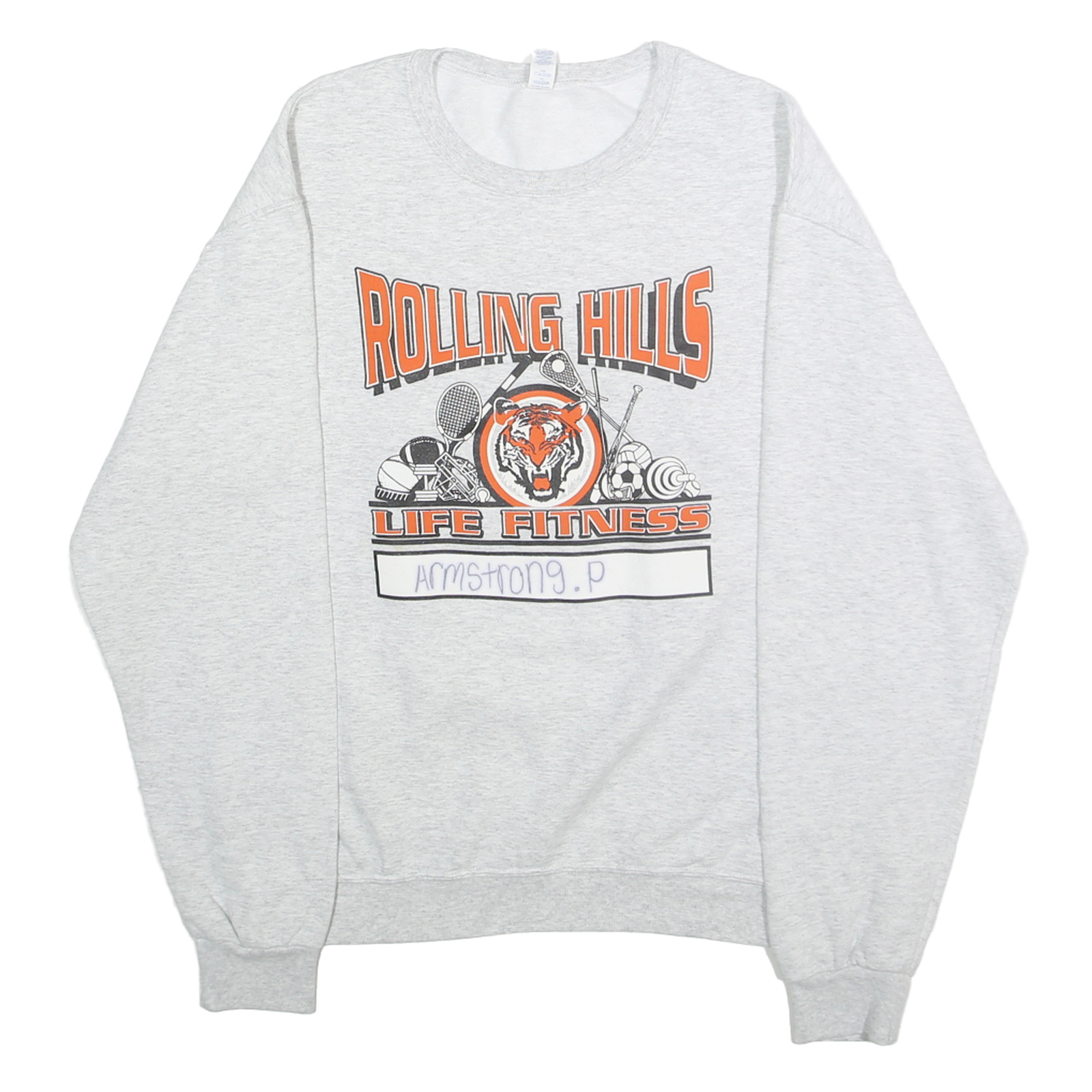 JERZEES Mens Grey Rolling Hills Fitness Crew Neck M Cotton Blend Pullover Refurbished - N/A refurbished available on Cerqular
