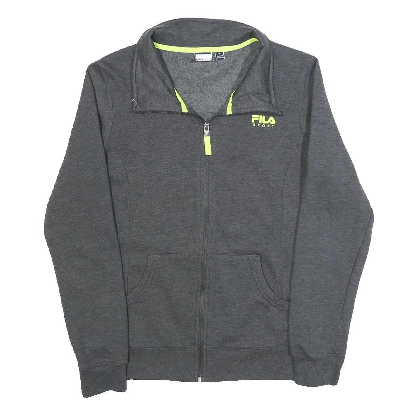 FILA Mens Grey Zip Up Jacket M Cotton Blend Plain Sport Casual Activewear Refurbished - N/A refurbished available on Cerqular