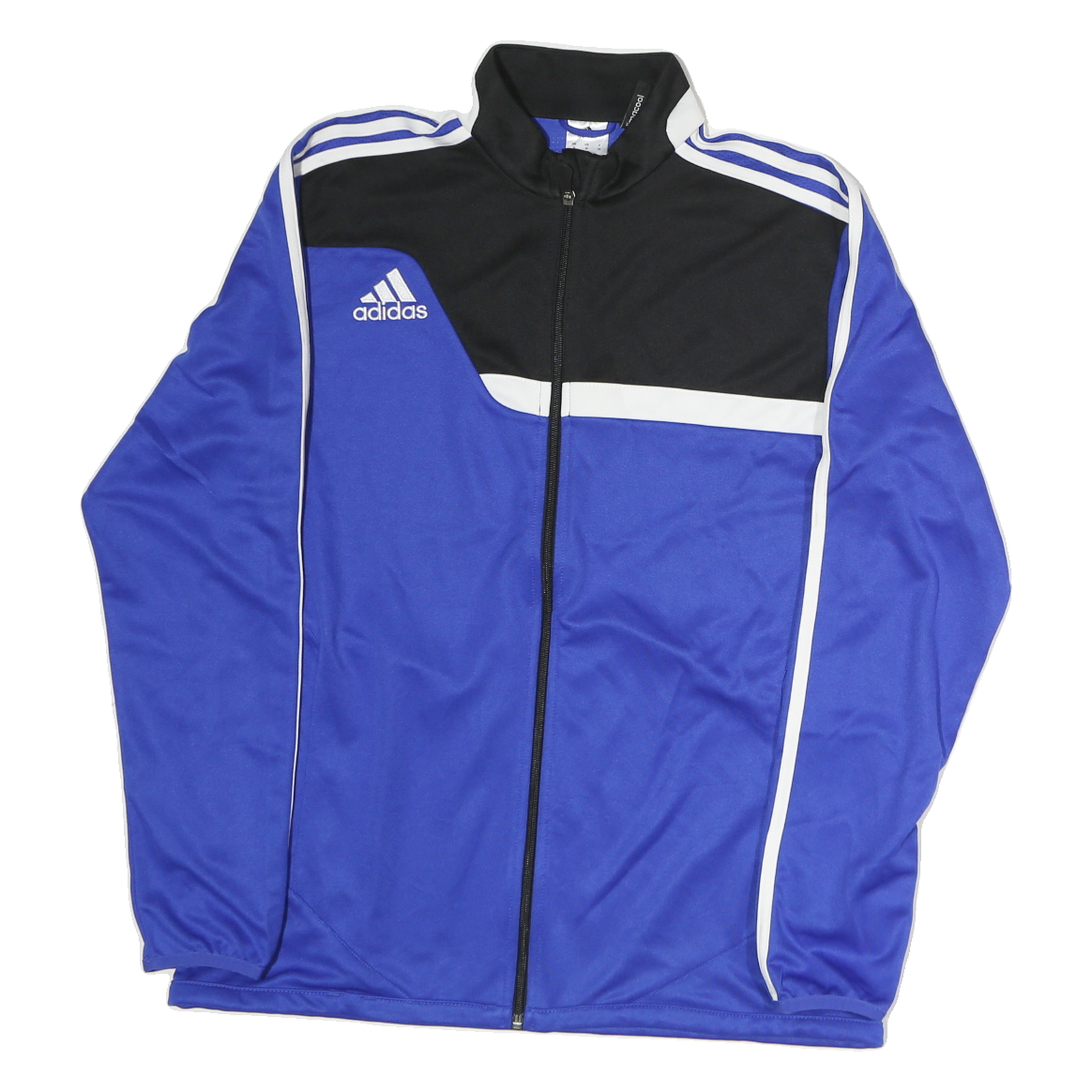 ADIDAS Mens Blue Black Zip Jacket Polyester M Athletic Sportswear Refurbished - N/A refurbished available on Cerqular