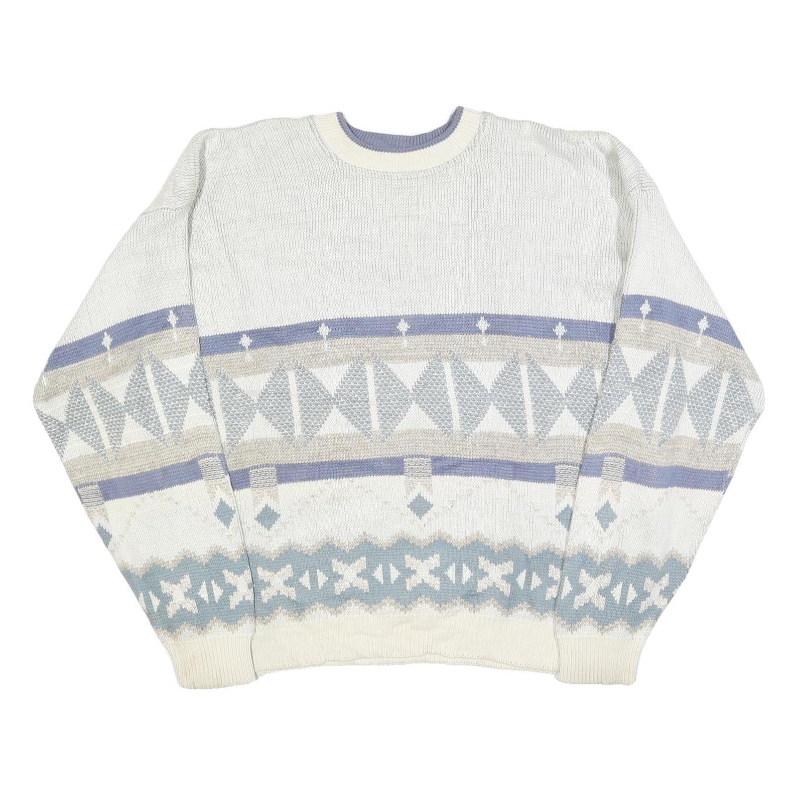 Buy TT & CO Mens White Blue Patterned Cotton Crew Neck Jumper XL Stylish Comfort Refurbished - $23.39 TT & CO Mens White Blue Patterned Cotton Crew Neck Jumper XL Stylish Comfort Refurbished - N/A refurbished available on Cerqular