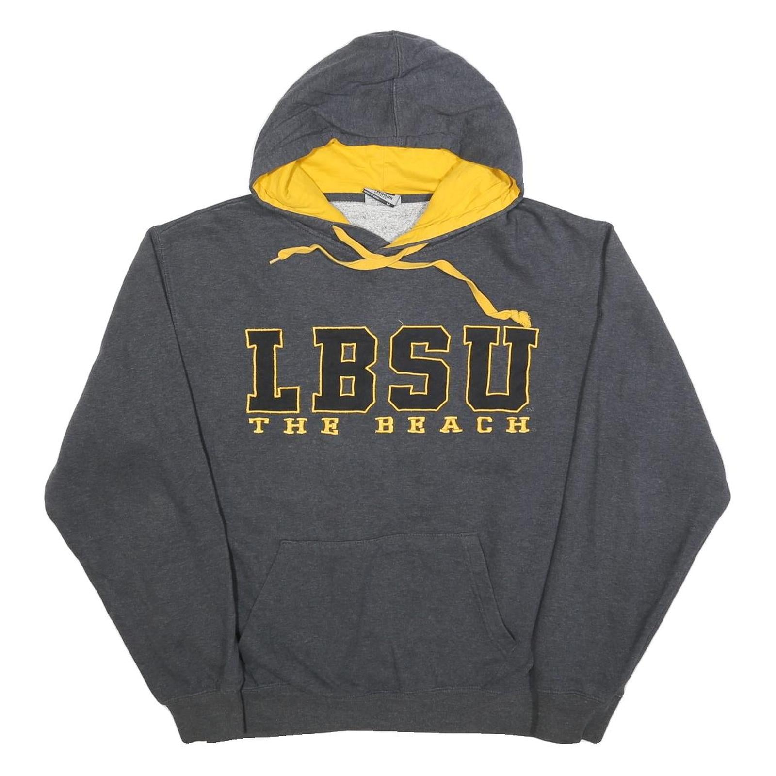 STADIUM Mens Grey & Yellow LBSU The Beach Pullover Hoodie M Cotton Blend Refurbished - N/A refurbished available on Cerqular