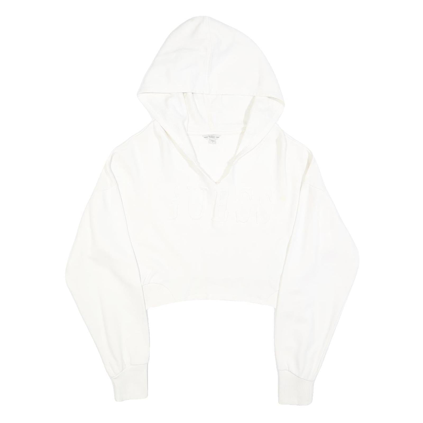 Buy GUESS Womens White Cropped Hoodie L Cotton Blend Casual Streetwear Refurbished - $29.89 GUESS Womens White Cropped Hoodie L Cotton Blend Casual Streetwear Refurbished - N/A refurbished available on Cerqular