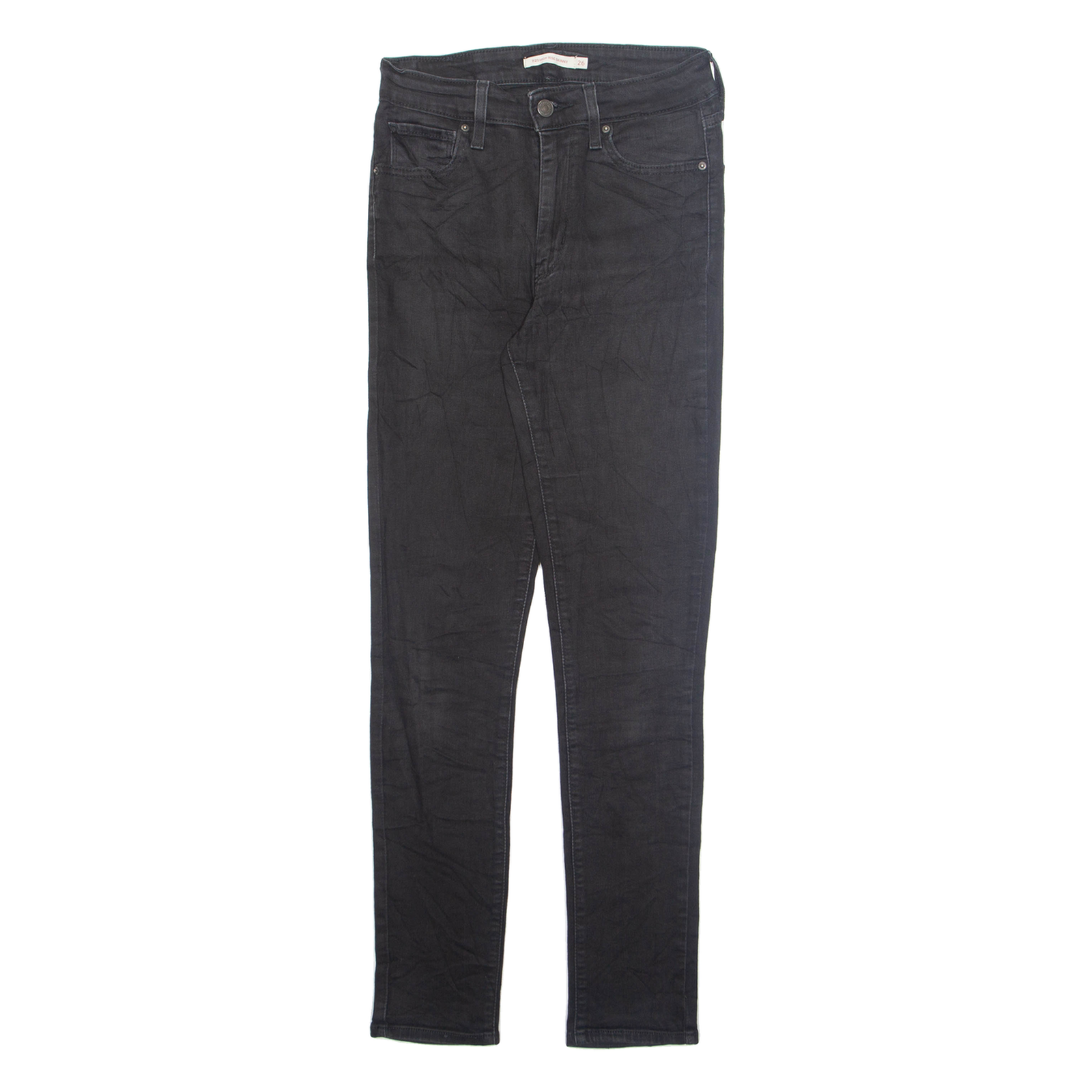 LEVI'S Womens Jeans Black Regular Skinny W26 L30 Refurbished - N/A refurbished available on Cerqular