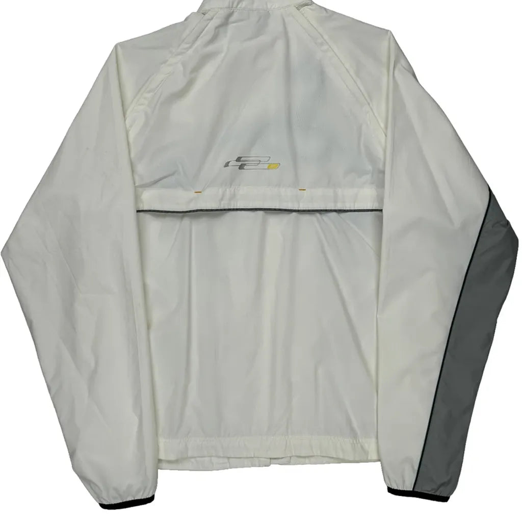 Reebok Windbreaker - Large White Polyester Refurbished - Thrifted (note: this is a term often used to describe second- refurbished available on Cerqular