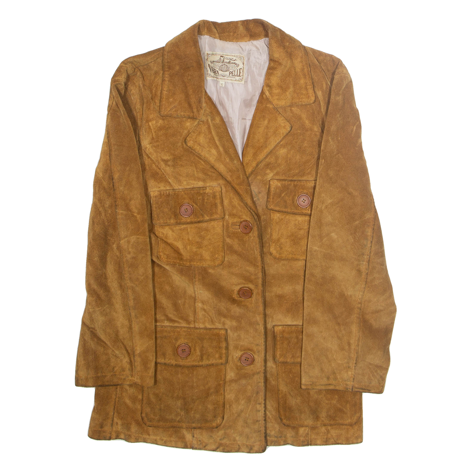 VERA PELLE Mens Chore Jacket Brown S Refurbished - N/A refurbished available on Cerqular