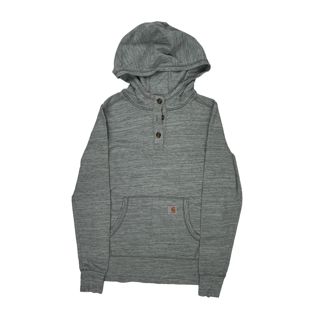 Carhartt Hoodie - XS Grey Cotton Blend Refurbished - Thrifted (note: this is a term often used to describe second- refurbished available on Cerqular