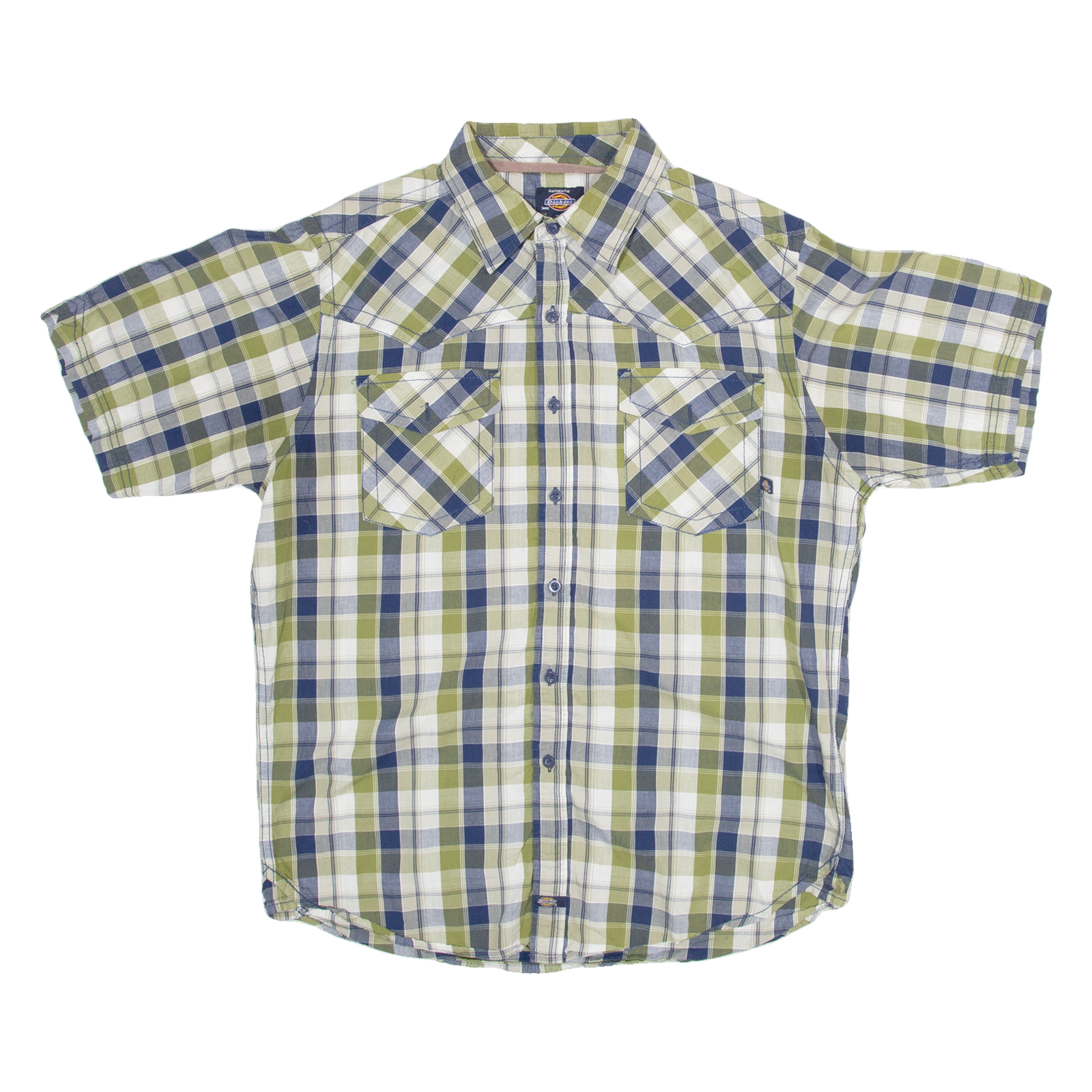 DICKIES Mens Shirt Green Check L Refurbished - N/A refurbished available on Cerqular