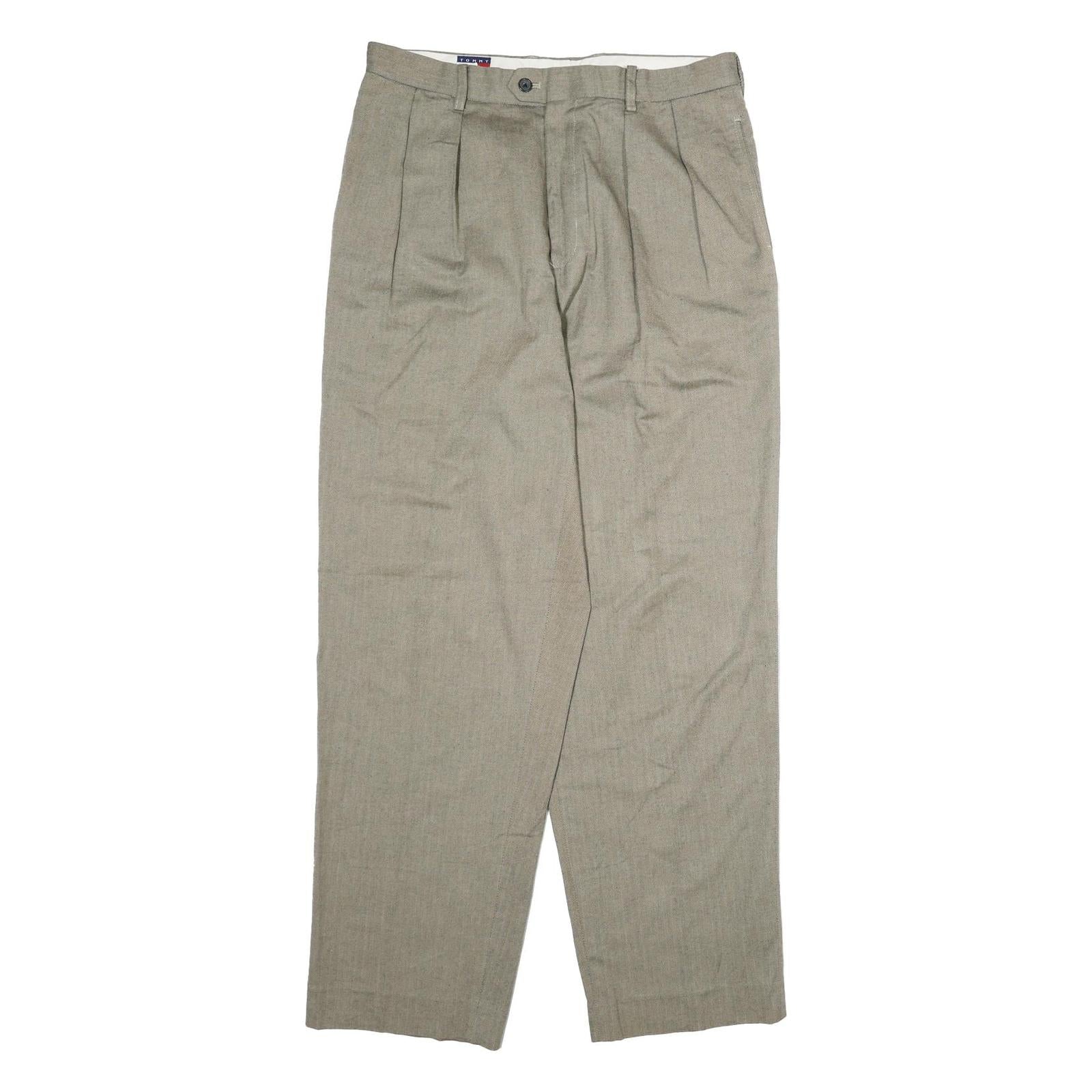 TOMMY HILFIGER Mens Cotton Beige Regular Straight Trousers W34 L30 Classic Refurbished - N/A refurbished available on Cerqular