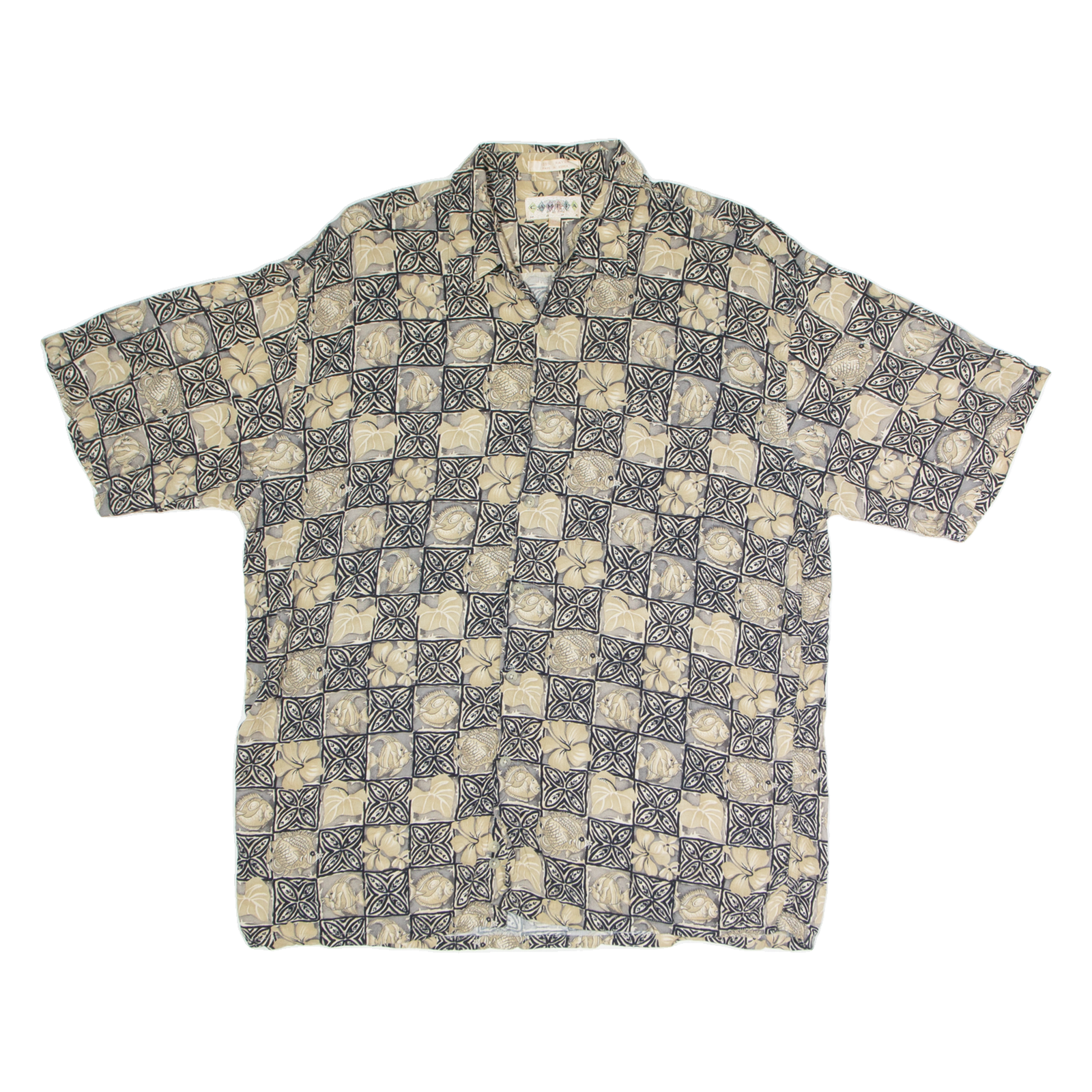 CAMPIA Mens Shirt Gold Animal Print XL Refurbished - N/A refurbished available on Cerqular