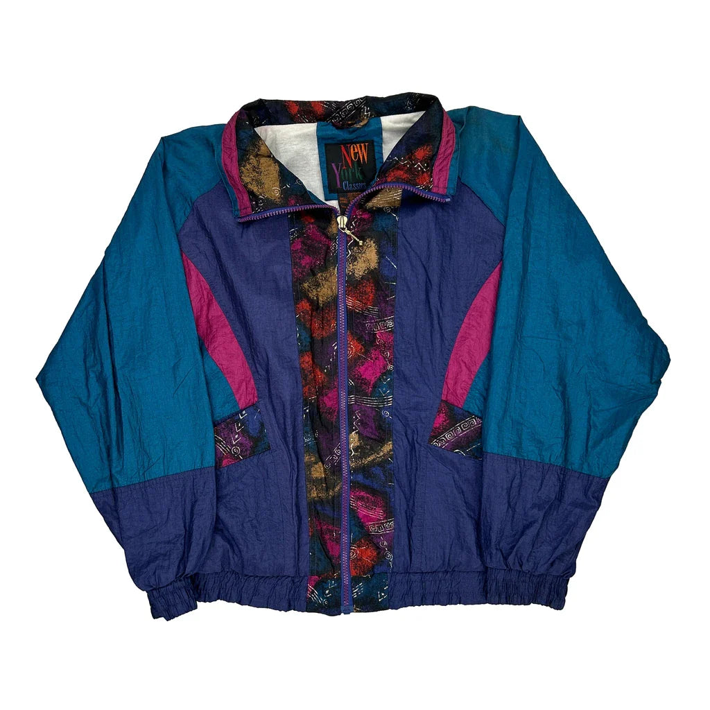 1980'S New York Classics Shell Jacket - Small Blue Nylon Refurbished - Thrifted (note: this is a term often used to describe second- refurbished available on Cerqular