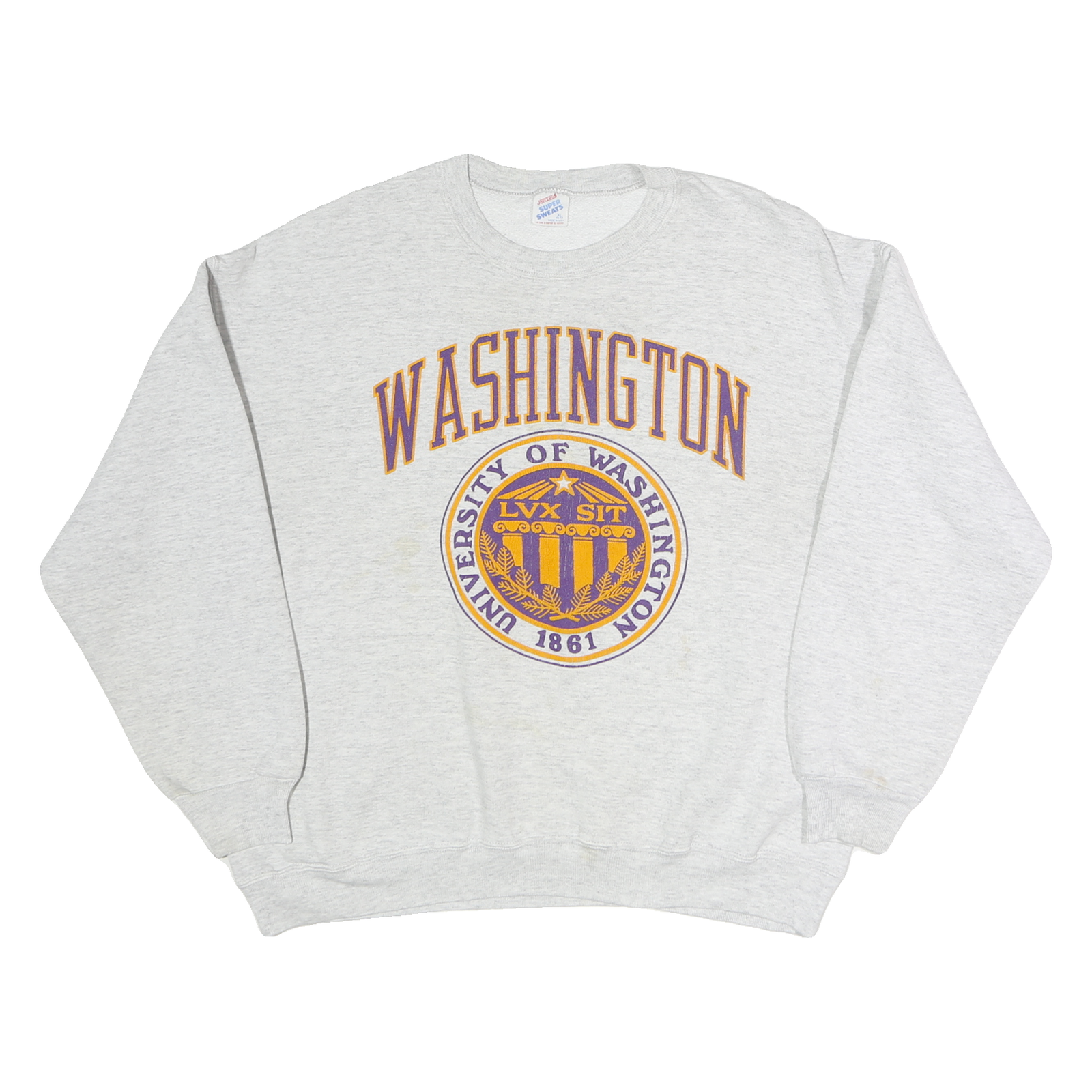 JERZEES Womens Grey Washington University Crew Neck XL Cotton Sweatshirt Refurbished - N/A refurbished available on Cerqular
