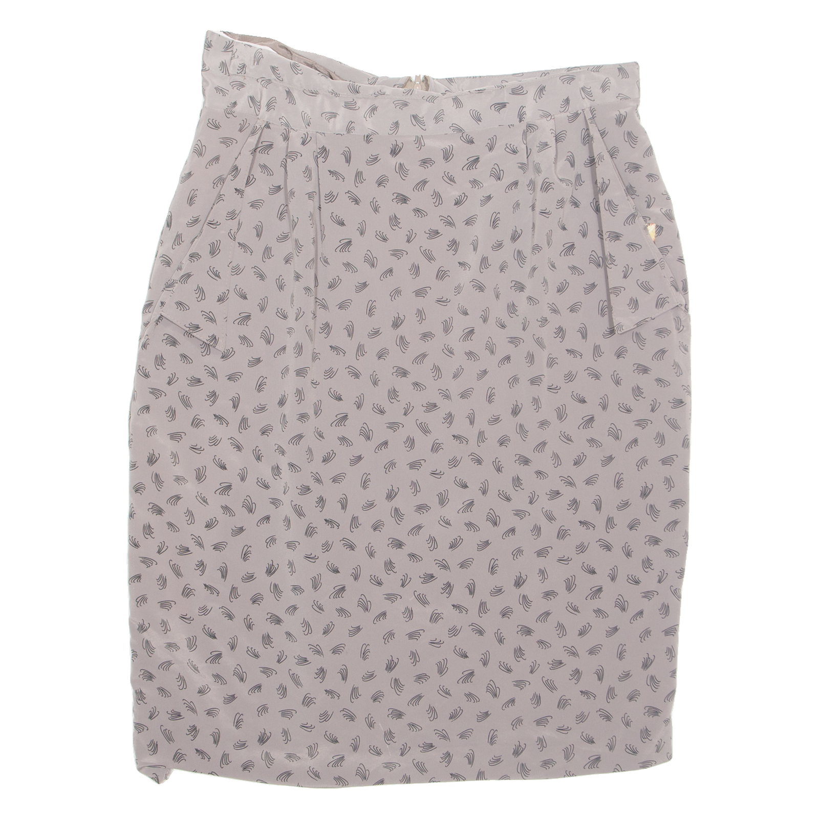 Womens Straight Skirt Grey Knee Length Viscose Crazy Pattern M Refurbished - N/A refurbished available on Cerqular