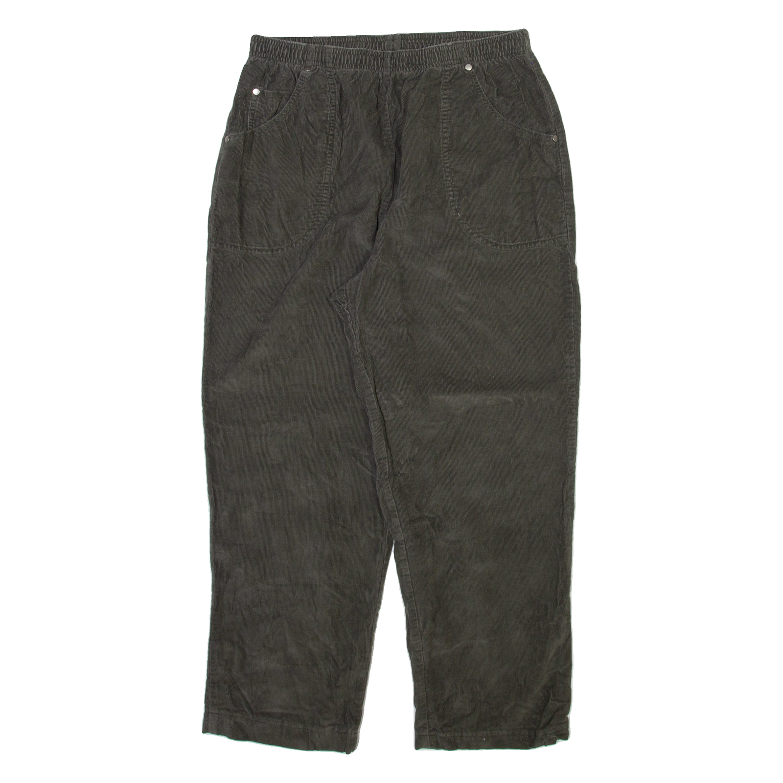 JENO NEUMAN Womens Corduroy Trousers Grey Relaxed Tapered W28 L25 Refurbished - N/A refurbished available on Cerqular