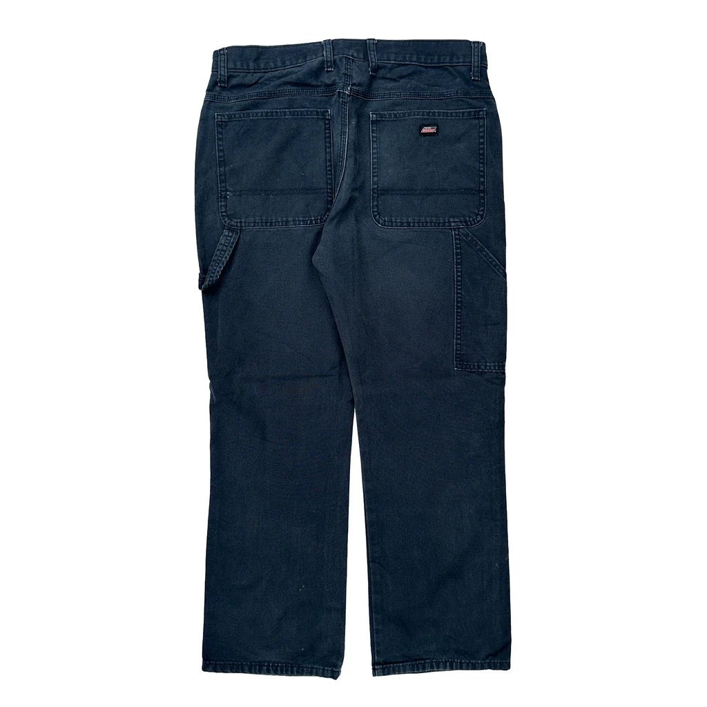 Dickies Double Knee Carpenter Trousers - 36W 30L Blue Cotton Refurbished - Thrifted (note: this is a term often used to describe second- refurbished available on Cerqular