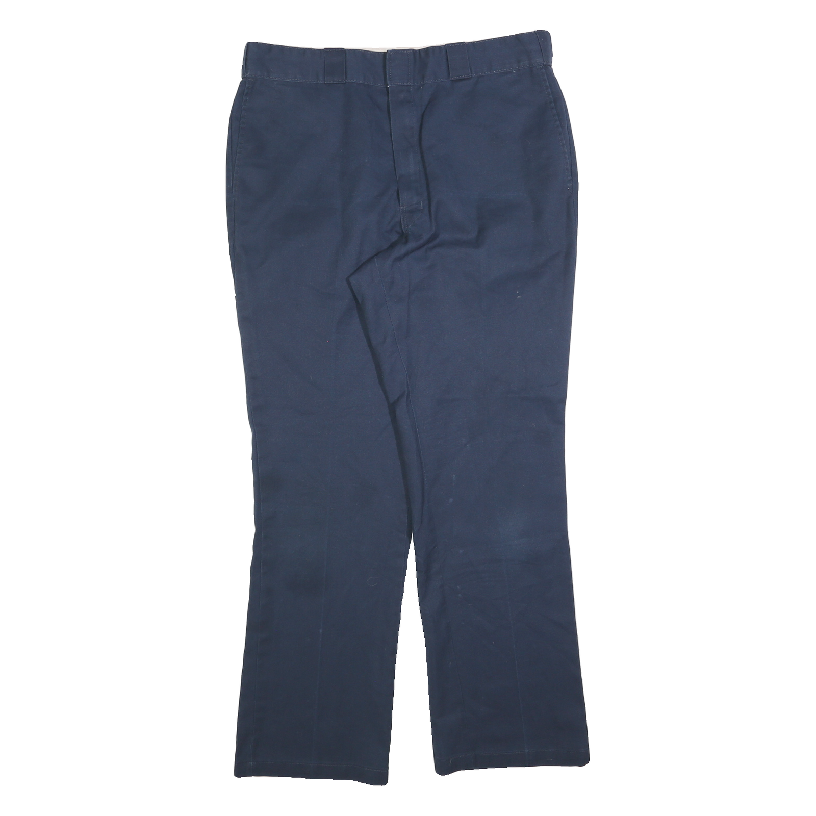 DICKIES Mens Cotton Blend Navy Regular Straight Trousers W34 L30 Workwear Refurbished - N/A refurbished available on Cerqular