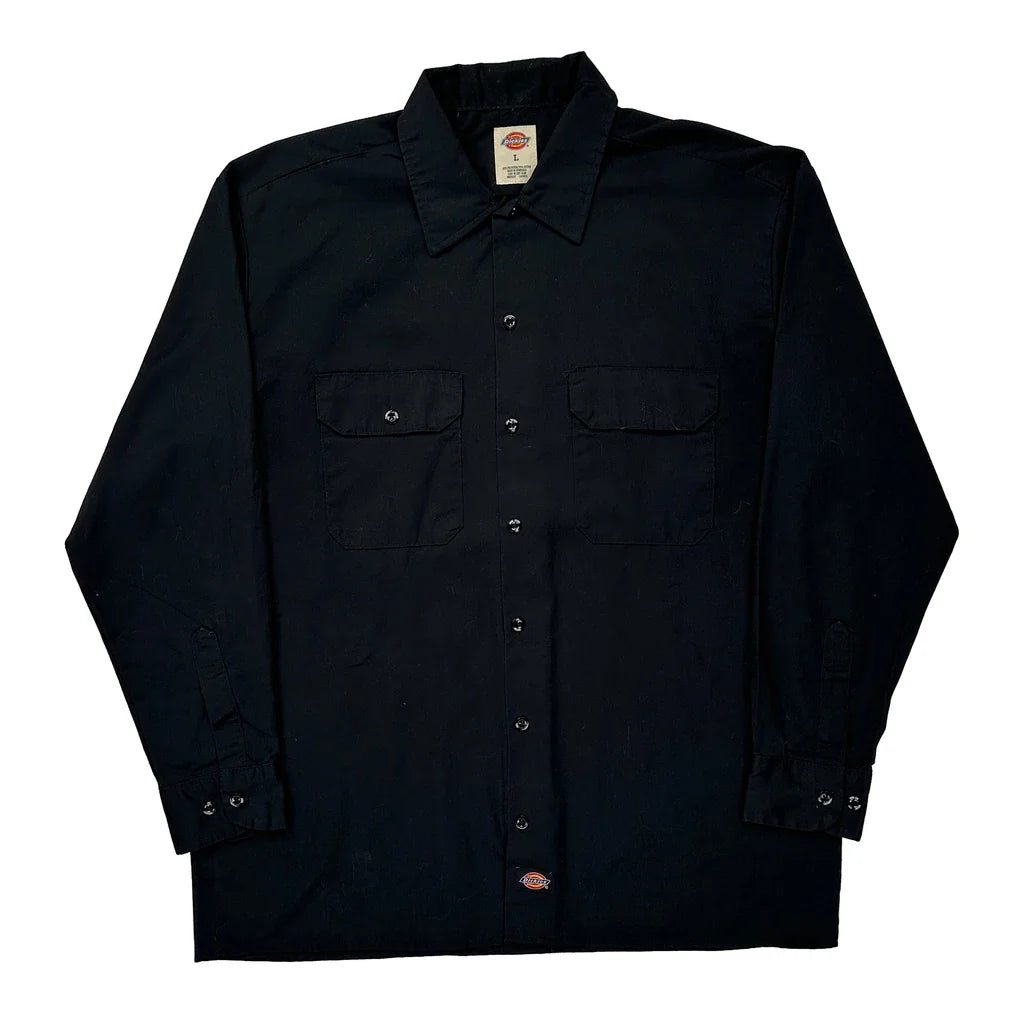 Buy Dickies Shirt - Large Black Polyester Blend Refurbished - $40.19 Dickies Shirt - Large Black Polyester Blend Refurbished - Thrifted (note: this is a term often used to describe second- refurbished available on Cerqular