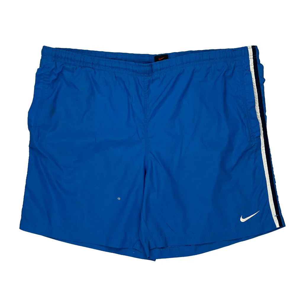 Nike Sport Shorts - XL Blue Polyester Refurbished - Thrifted (note: this is a term often used to describe second- refurbished available on Cerqular