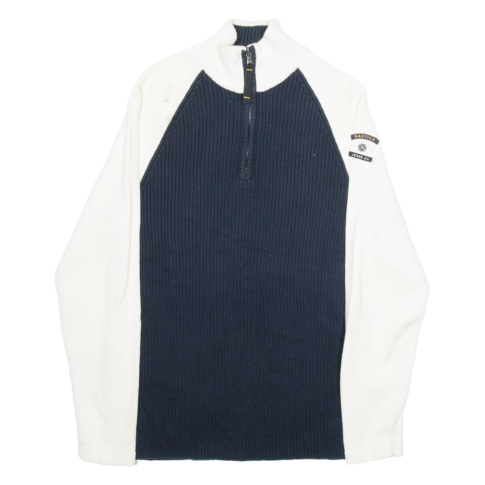 NAUTICA Mens Jumper Blue 1/4 Zip Tight Knit L Refurbished - N/A refurbished available on Cerqular