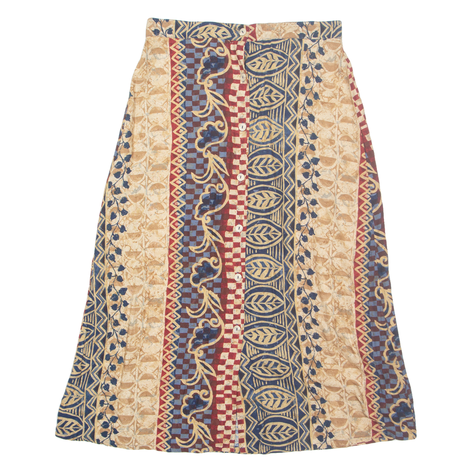 MAVEN Womens A-Line Skirt Brown Long Crazy Pattern M Refurbished - N/A refurbished available on Cerqular