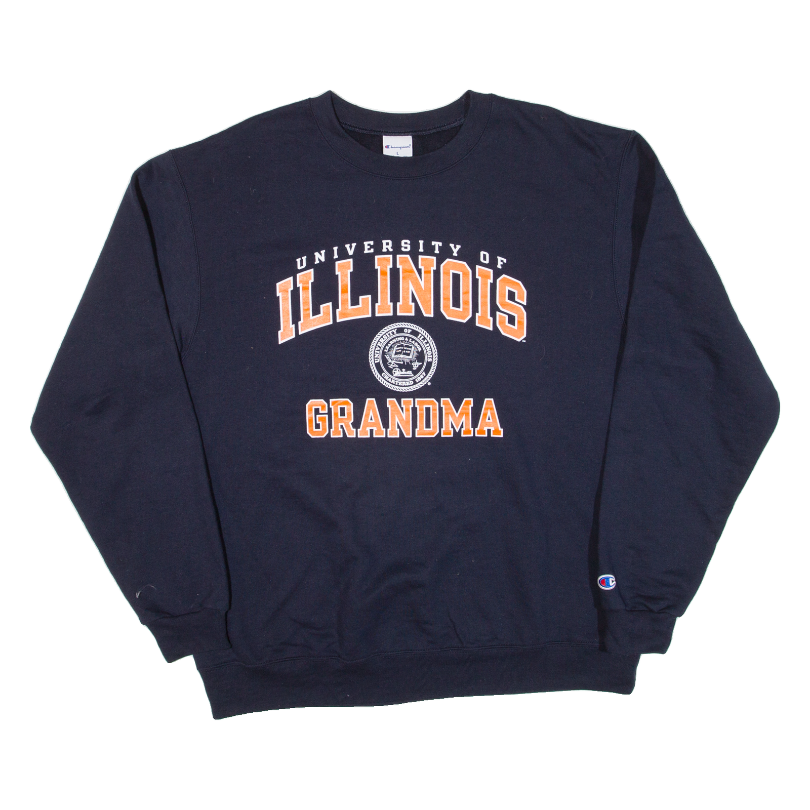CHAMPION University Of Illinois Grandma Womens Sweatshirt Blue USA L Refurbished - N/A refurbished available on Cerqular