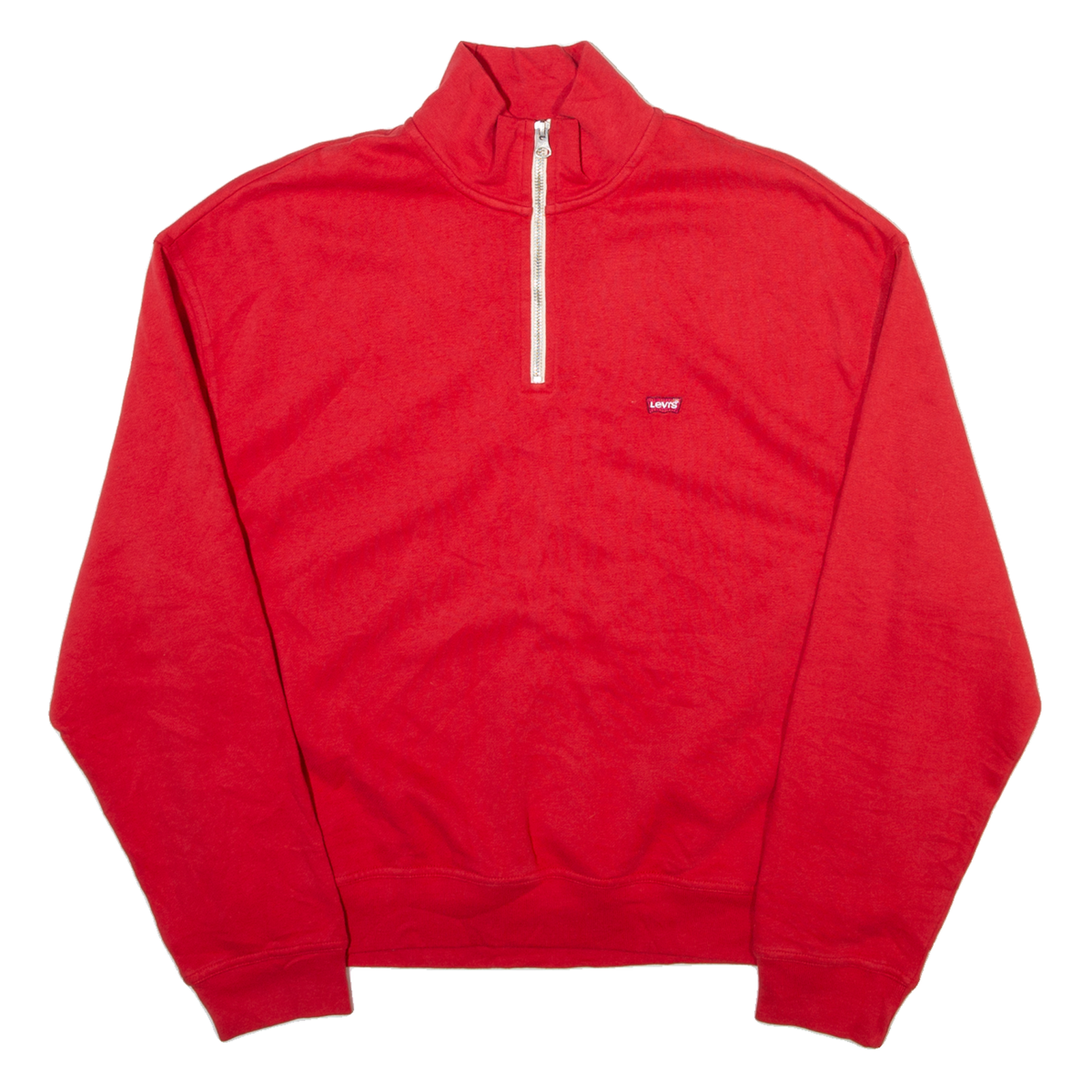 LEVI'S Mens Sweatshirt Red 1/4 Zip S Refurbished - N/A refurbished available on Cerqular