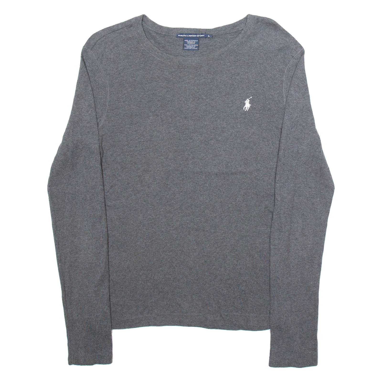 POLO SPORT RALPH LAUREN Womens Jumper Grey Tight Knit L Refurbished - N/A refurbished available on Cerqular