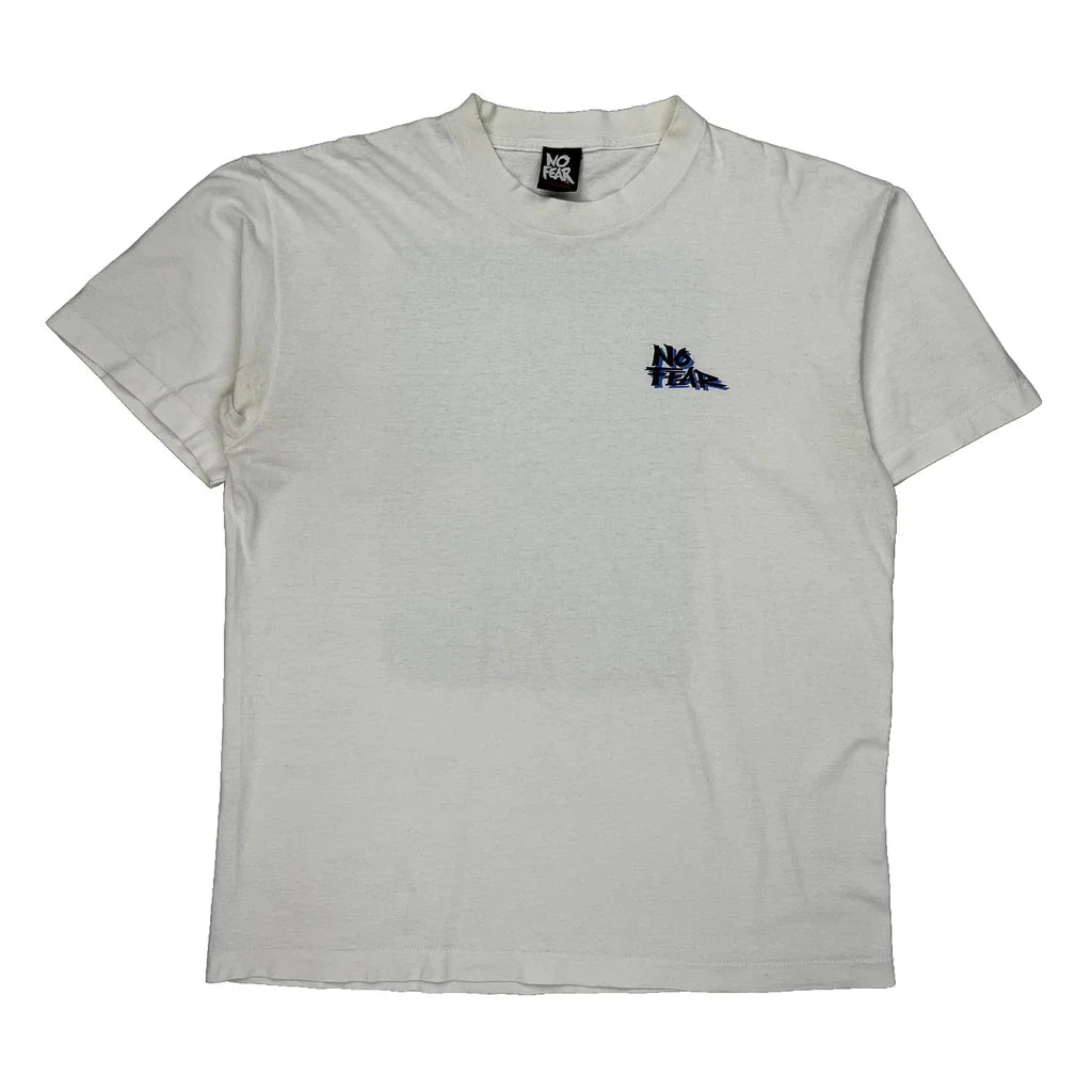 Buy No Fear T-Shirt - XL White Cotton Refurbished - $46.89 No Fear T-Shirt - XL White Cotton Refurbished - Thrifted (note: this is a term often used to describe second- refurbished available on Cerqular