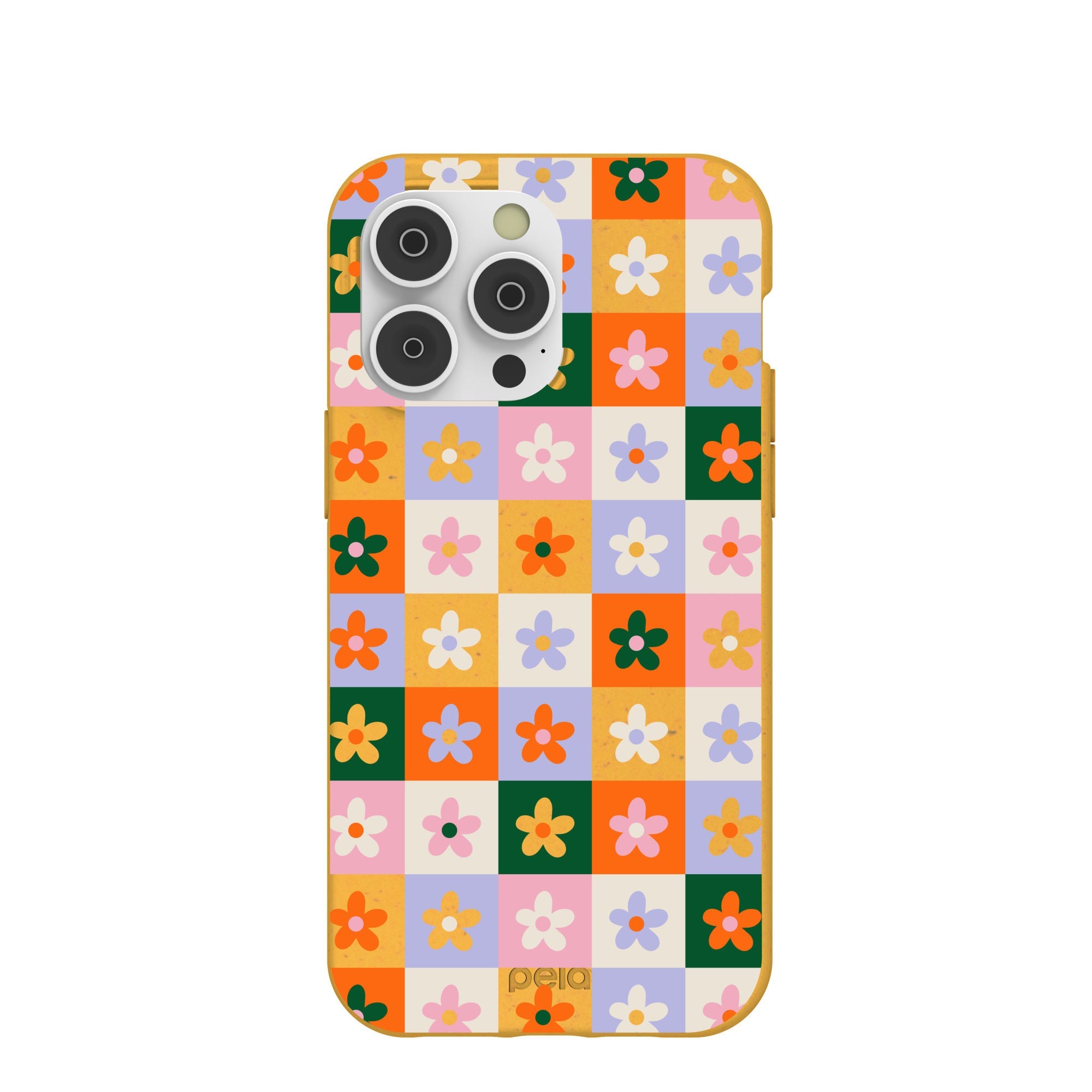 Honey Flower Tiles iPhone 14 Pro Max Case Refurbished - Pela Case refurbished available on Cerqular