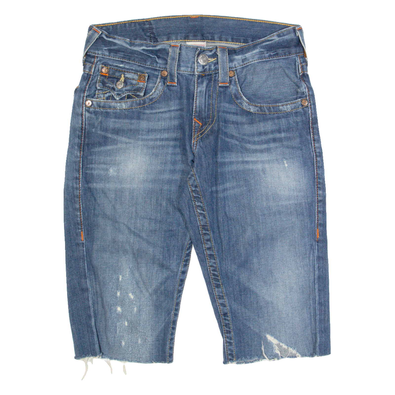 TRUE RELIGION Womens Jorts Shorts Blue Slim S W28 Refurbished - N/A refurbished available on Cerqular
