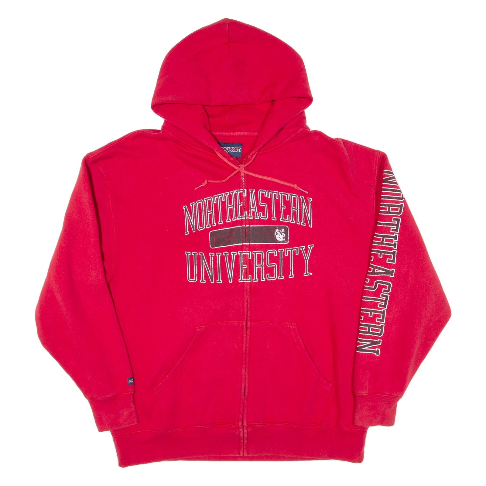 JANSPORT Northeastern University Mens Red Hoodie Full Zip USA XL Refurbished - N/A refurbished available on Cerqular