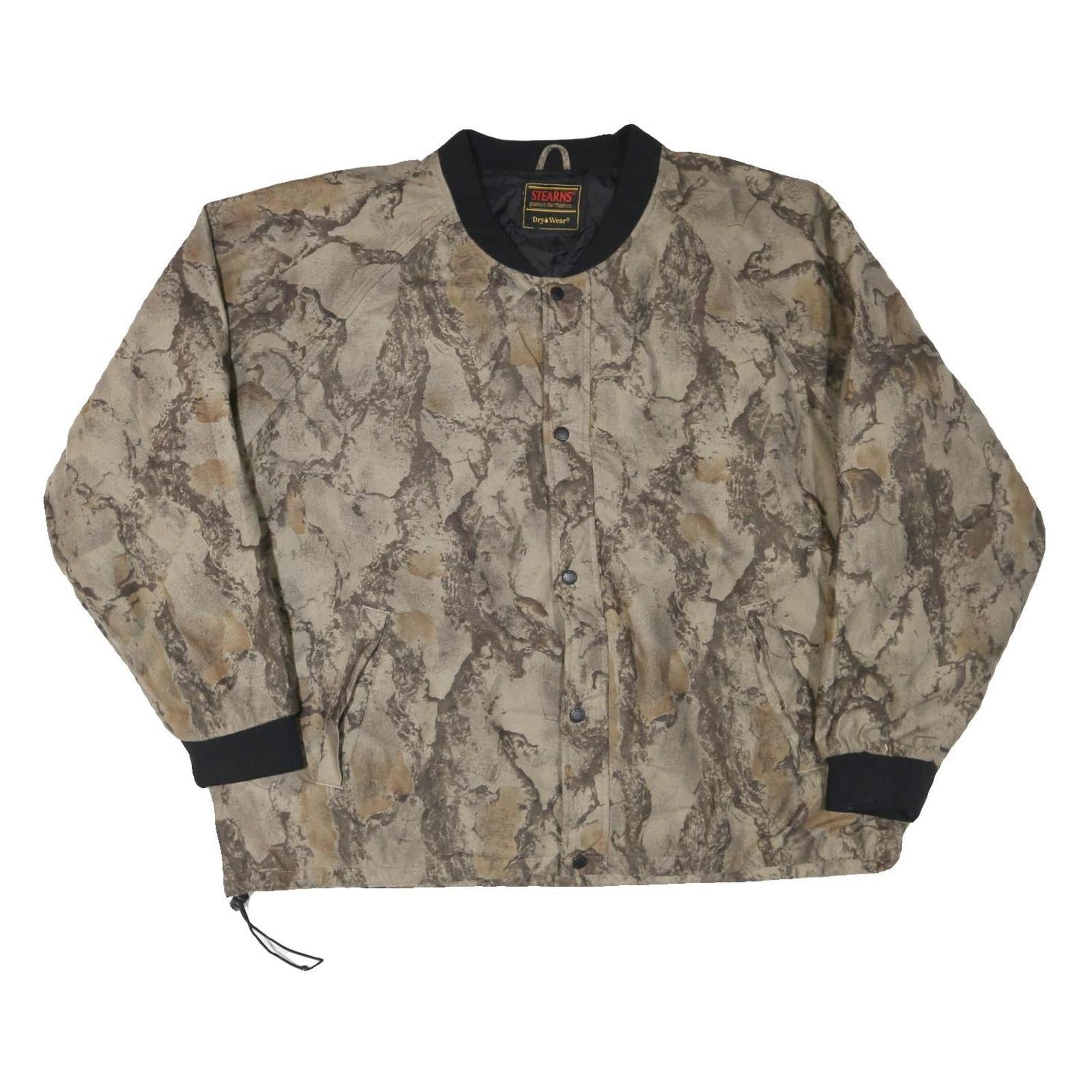 Mens Beige Brown Polyester Blend Pattern Button Jacket 2XL Casual Outerwear Refurbished - N/A refurbished available on Cerqular