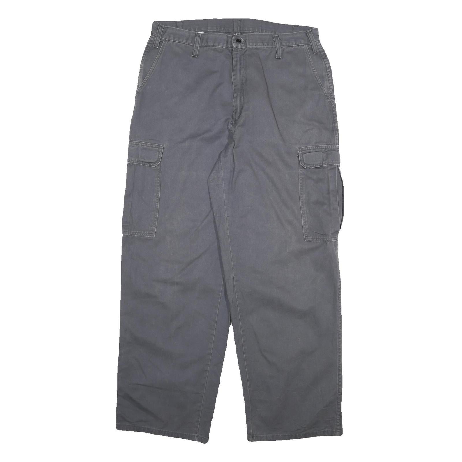 DICKIES Mens Relaxed Grey Cargo Cotton Blend Trousers W32 L31 Workwear Utility Refurbished - N/A refurbished available on Cerqular