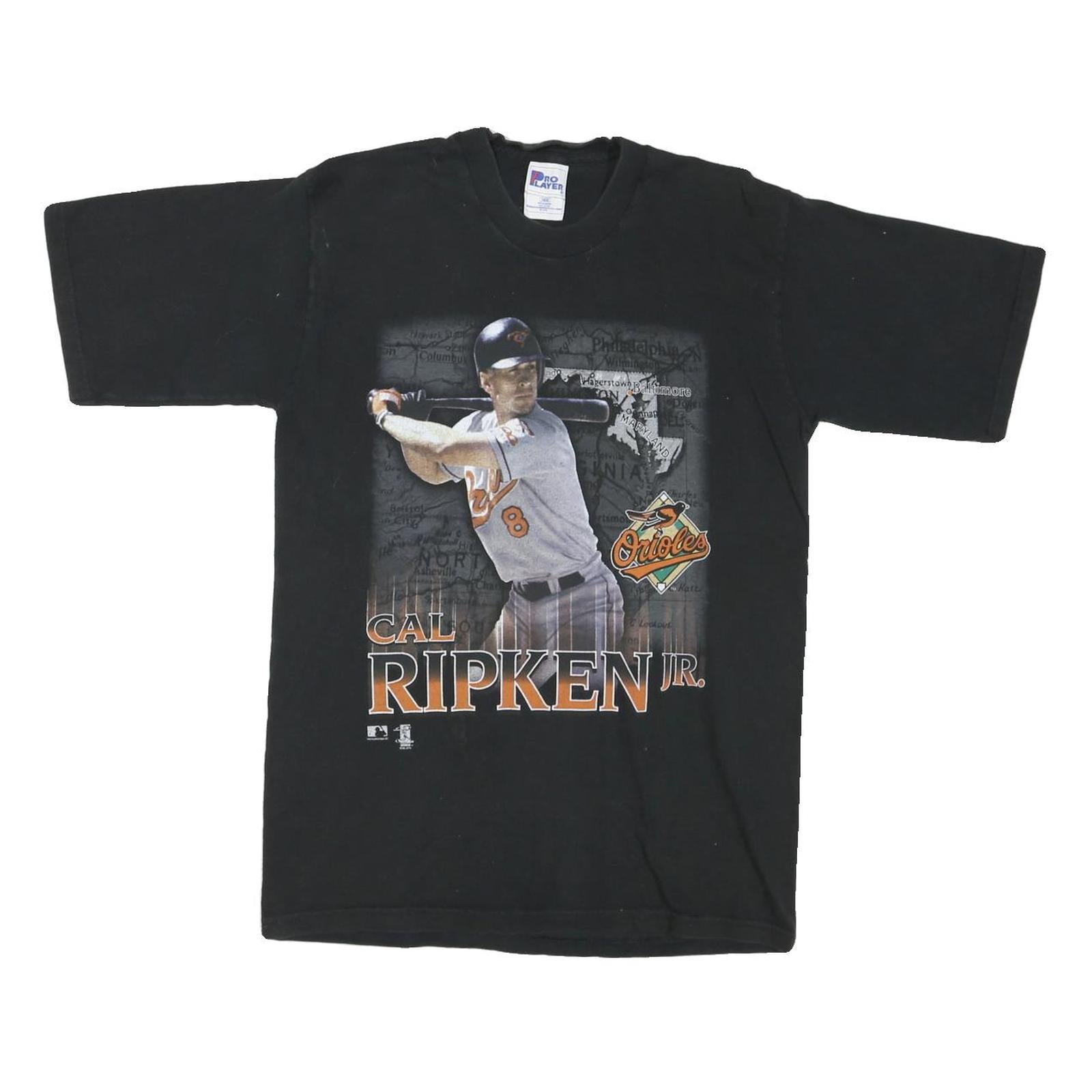 PRO PLAYER Mens Black Cal Ripken Jr. Graphic T-Shirt M Short Sleeve Crew Neck Refurbished - N/A refurbished available on Cerqular