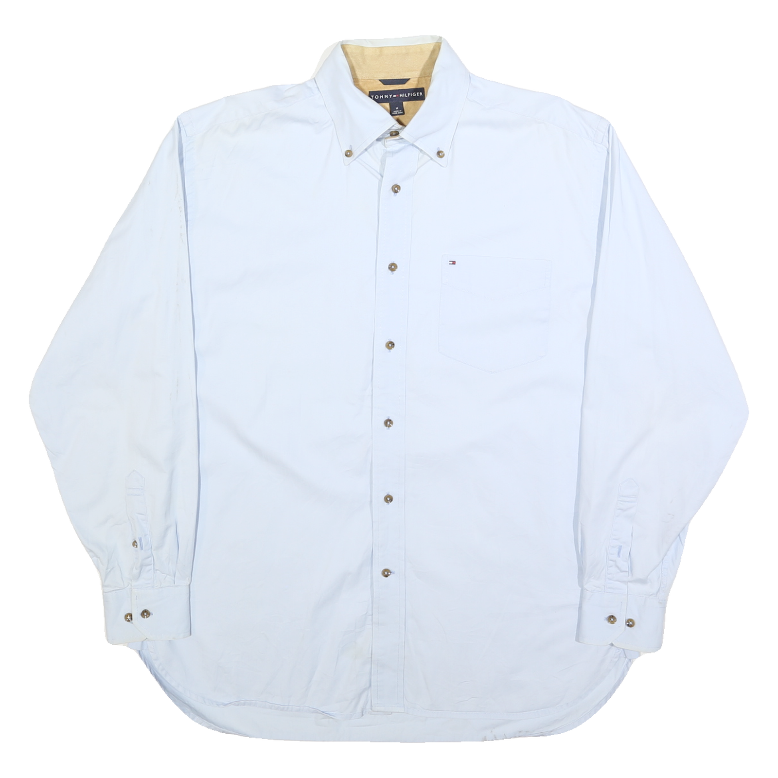 TOMMY HILFIGER Mens White Casual Shirt M Button-Down Collar Long Sleeve Cotton Refurbished - N/A refurbished available on Cerqular