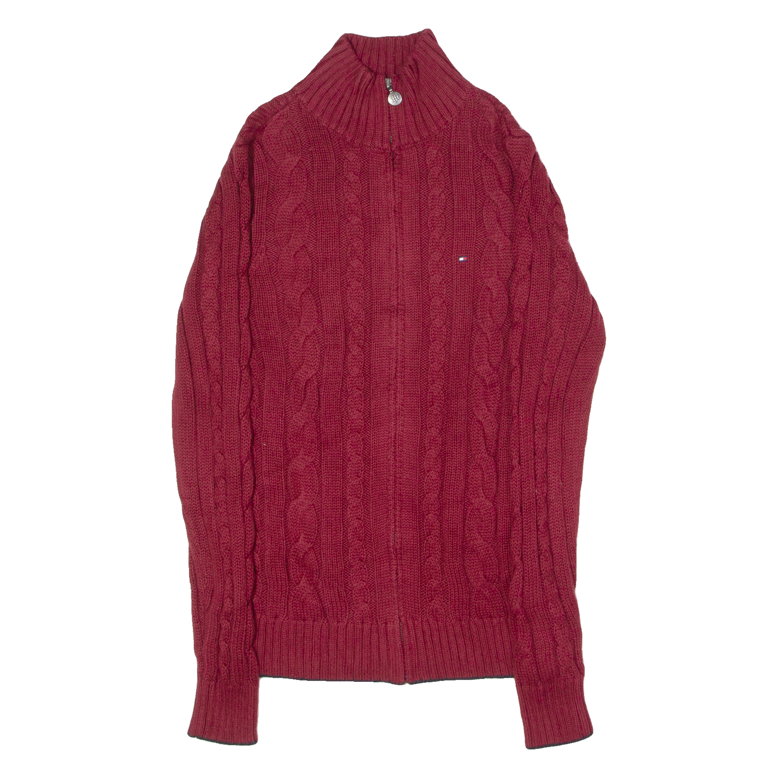 Buy TOMMY HILFIGER Womens Jumper Red High Neck Cable Knit S Refurbished - $36.39 TOMMY HILFIGER Womens Jumper Red High Neck Cable Knit S Refurbished - N/A refurbished available on Cerqular