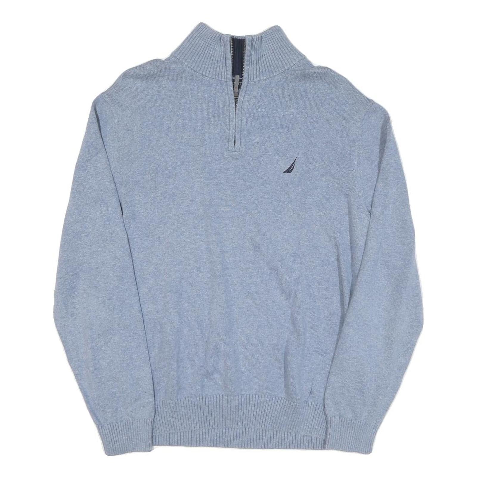 NAUTICA Mens Light Blue Plain Pullover Jumper Crew Neck Basic Knit L Cotton Refurbished - N/A refurbished available on Cerqular
