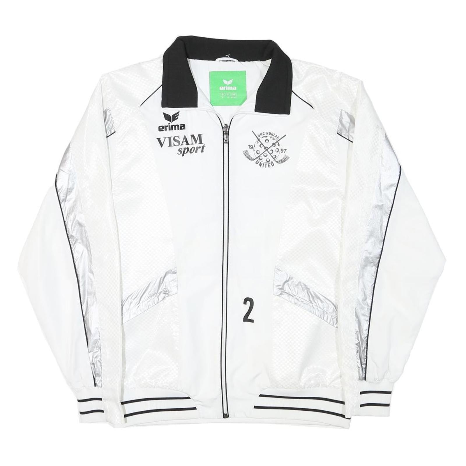 ERIMA Mens White & Silver UHC Nuglar United Jacket M Polyester Blend Zip Refurbished - N/A refurbished available on Cerqular