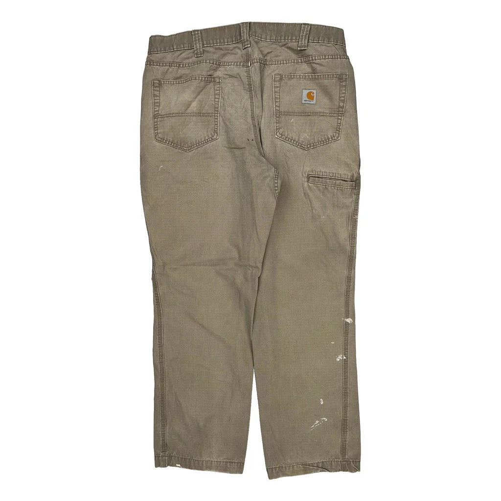 Buy Carhartt Carpenter Trousers - 36W 29L Khaki Cotton Refurbished - $44.21 Carhartt Carpenter Trousers - 36W 29L Khaki Cotton Refurbished - Thrifted (note: this is a term often used to describe second- refurbished available on Cerqular