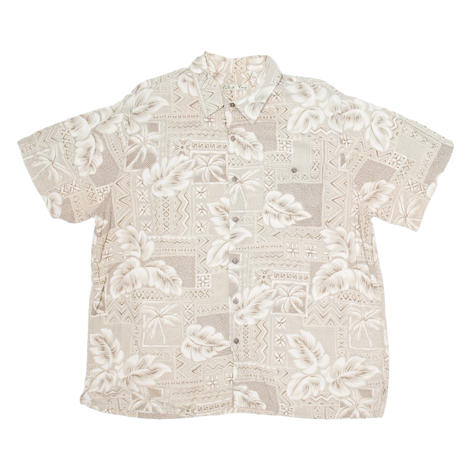 BATIK BAY Mens Hawaiian Shirt Beige Crazy Pattern XL Refurbished - N/A refurbished available on Cerqular