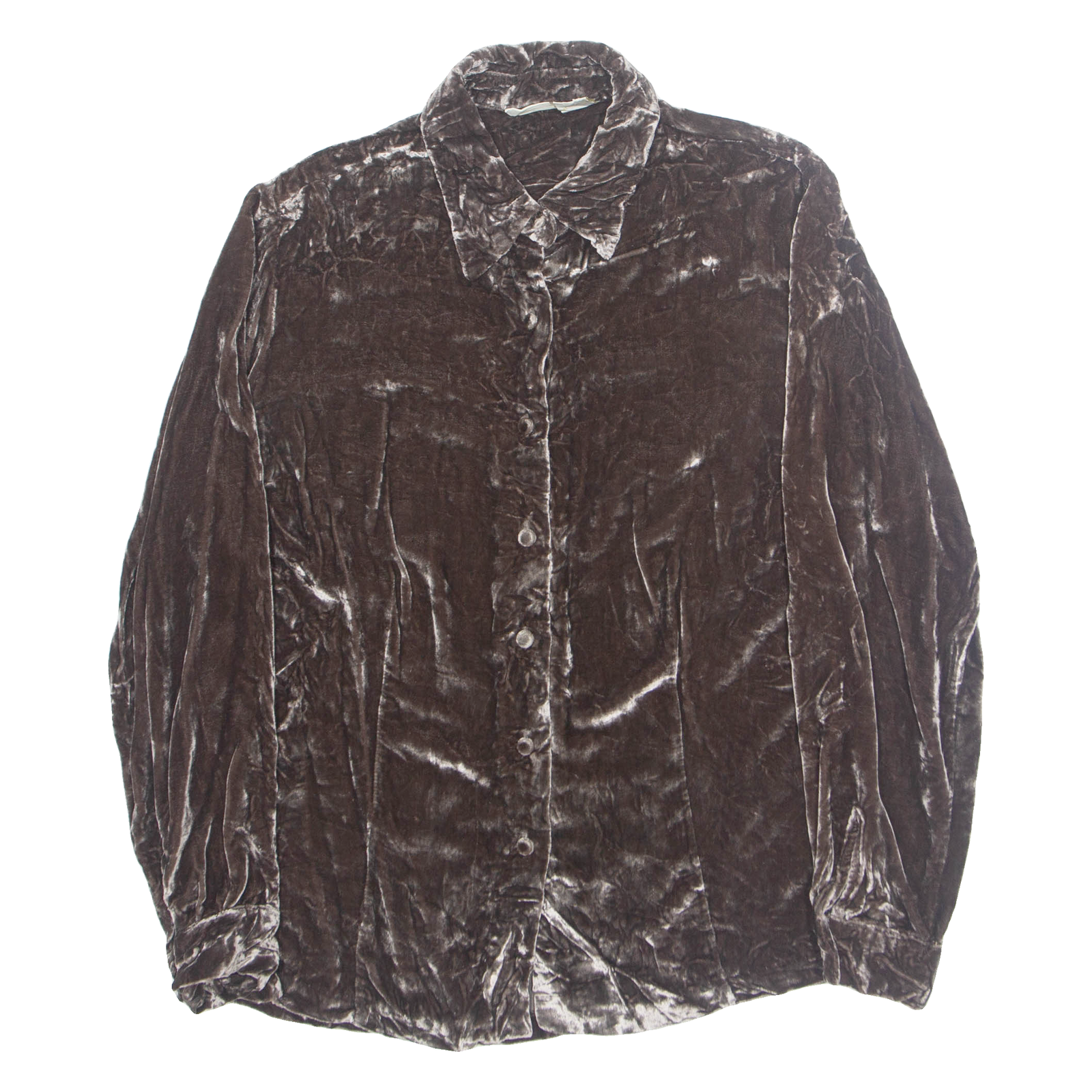 MERONA Womens Shirt Brown Collared Long Sleeve S Refurbished - N/A refurbished available on Cerqular