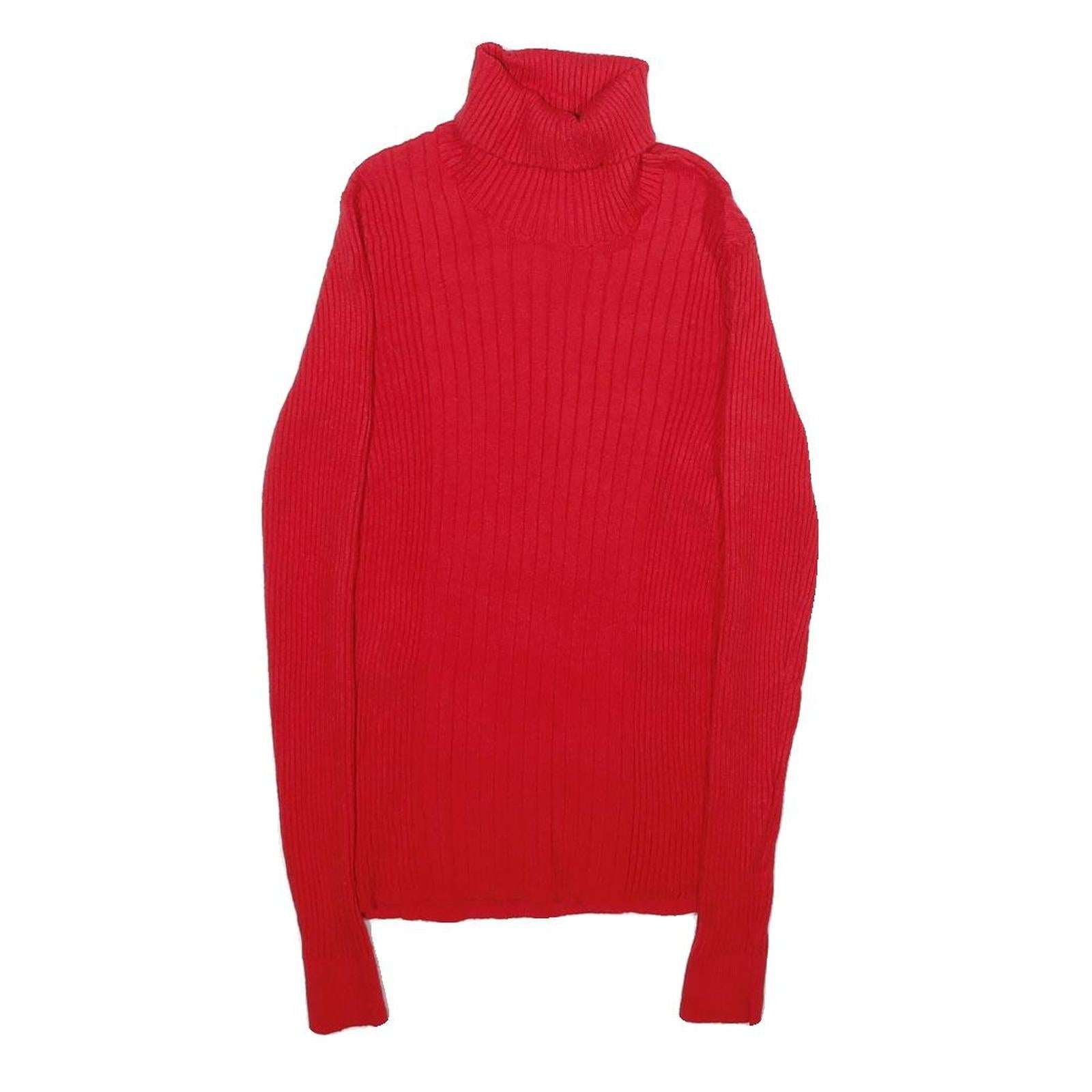 TAHARI Womens Red Plain Pullover Jumper Crew Neck Rib Knit S Stylish Warm Refurbished - N/A refurbished available on Cerqular
