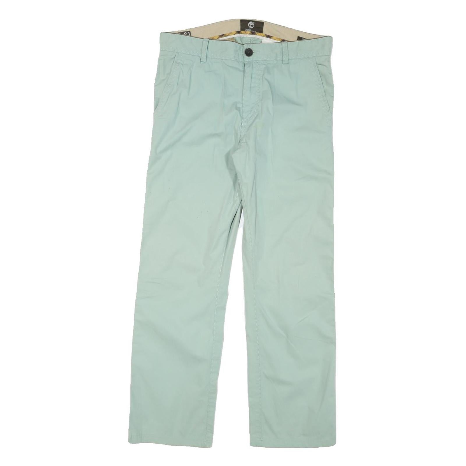 TIMBERLAND Mens Regular Fit Blue Cotton Blend Trousers W33 L29 Casual Zip Refurbished - N/A refurbished available on Cerqular