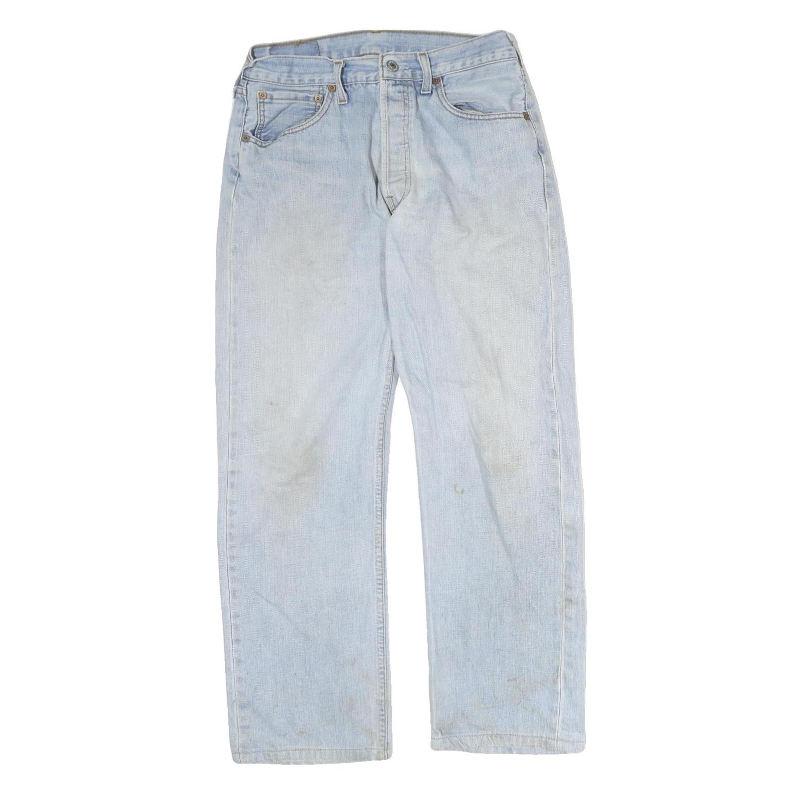 LEVI'S 501 Mens Jeans Blue Regular Straight Denim Light W28 L26 Classic Button Refurbished - N/A refurbished available on Cerqular