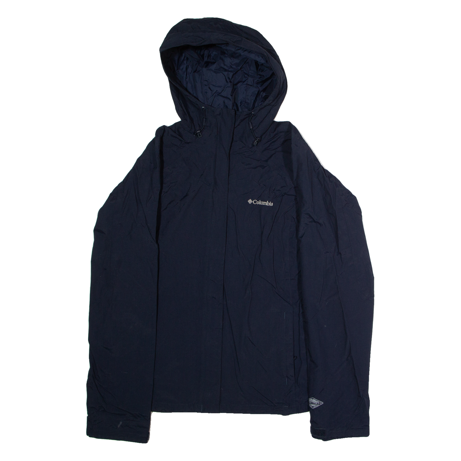 COLUMBIA Womens Rain Jacket Blue Nylon Hooded XL Refurbished - N/A refurbished available on Cerqular
