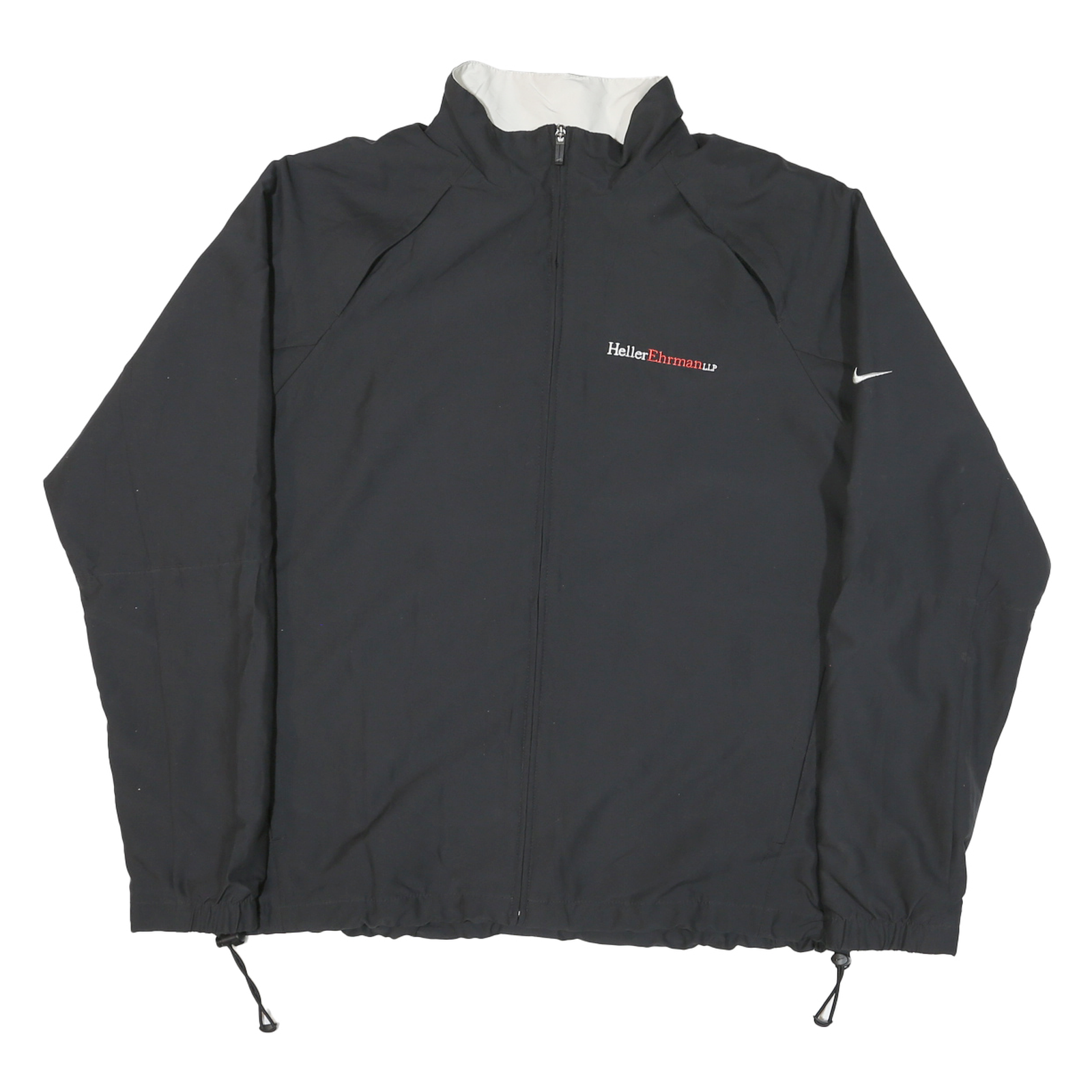 NIKE Mens Black Sports Logo Zip Jacket L Polyester Blend Plain Lightweight Refurbished - N/A refurbished available on Cerqular